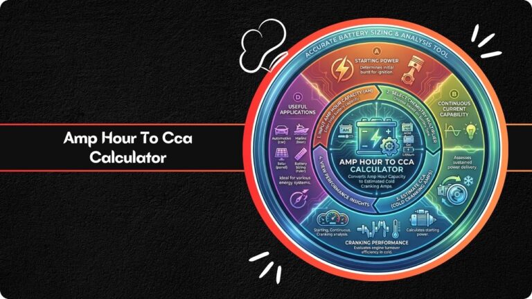 Amp Hour To Cca Calculator