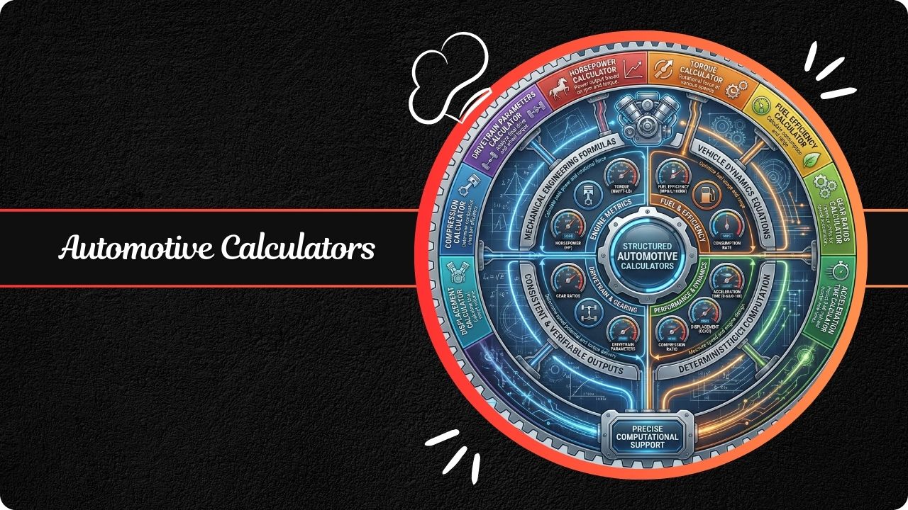Automotive Calculators for Vehicle Performance Analysis Gear