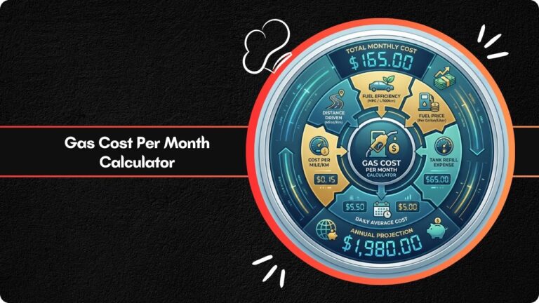Gas Cost Per Month Calculator